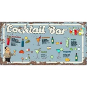 Vintage Metal Sign Cocktail Bar