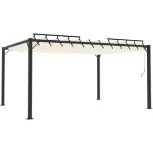 Gazebo with Louvered Roof 3x4 m Cream Fabric and Aluminium vidaXL - Cream