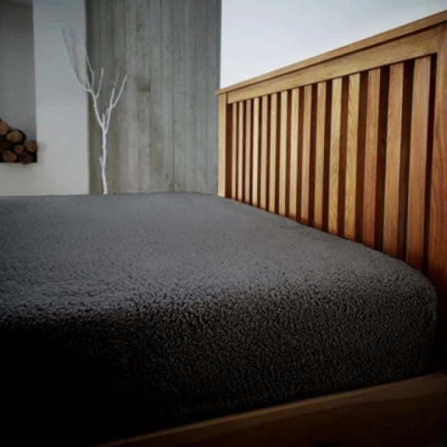 Smart Living Smart Living Luxury Quality Fitted Teddy Bear Fleece Flannel Fitted Sheet in Charcoal Size: Single Fitted Charcoal Single Fitted Unisex