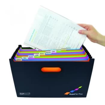 Rapesco Supafile Plus Expanding File A4 Assorted 1552