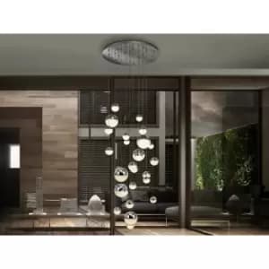 Schuller Sphere - Dimmable 27 Light Integrated LED Light Pendant Light Cluster Drop, Chrome, Bluetooth control