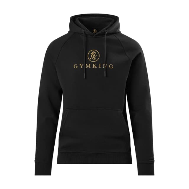 Gym King Mens Pro Cotton Pull Over Hoodie Black/Gold male Small