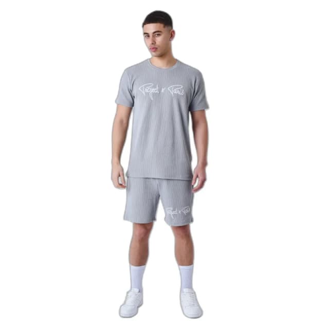 Project X Paris Signature logo shorts embroidery Project X Paris Waffle Gris Male XL