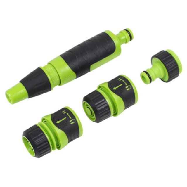 Sealey 4 Piece Deluxe Garden Hose Spray Nozzle and Connector Set JS9611