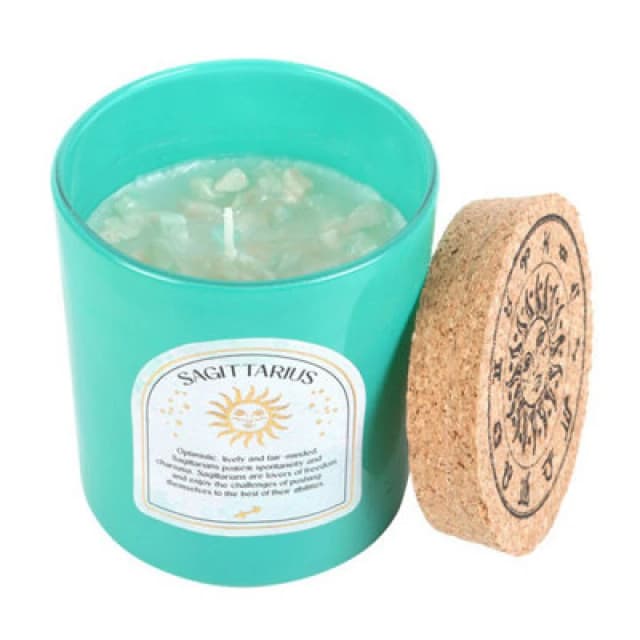 Something Different Something Different Sagittarius Ylang Ylang & Amber Turquoise Chips Scented Candle in Mid Blue Mid Blue One Size Unisex 5063425986