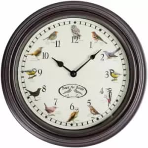 Homescapes - Singing Bird Song Quartz Wall Clock - Multicolour