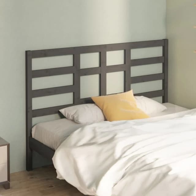 VIDAXL Bed Headboard Grey 126x4x104cm Solid Wood Pine Vidaxl 8720286951750