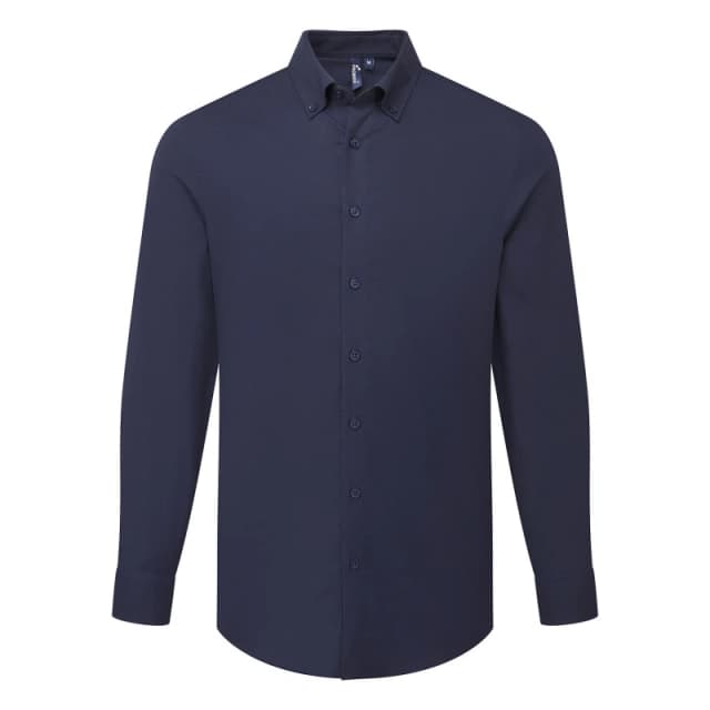 Premier Premier Men Supreme Oxford Long-Sleeved Formal Shirt in Navy Size: X-Small Navy XS Male 5063750331348