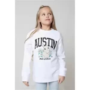 I Saw It First White Girls Austin Bunny Sweatshirt - White