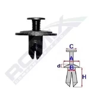 ROMIX Clip, trim-/protection strip B14698 HONDA,CIVIC VI Hatchback (EJ, EK),CR-V I (RD),CIVIC V Hatchback (EG),CIVIC VI Stufenheck (EJ, EK)