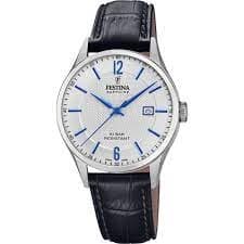 Festina Silver and Black 'Swiss Made' Watch - f20007/2