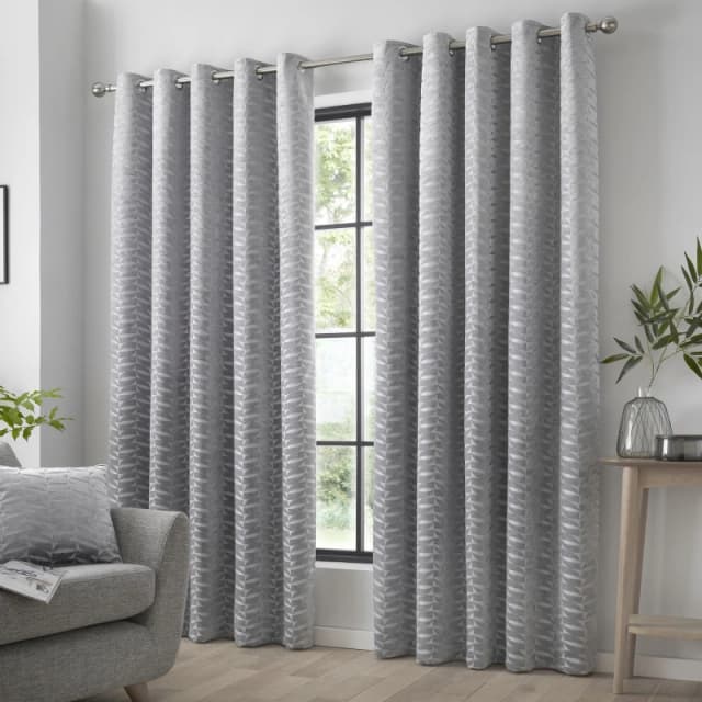 Curtina Curtina Kendal Eyelet Curtain Silver - Curtina - Size: 167 x 182cm Silver 167 x 182cm BR91227