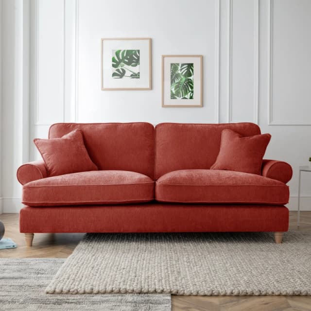 The Great Sofa Company Ezra 3 Seater Sofa Manhattan Apricot in Terracotta Terracotta Unisex