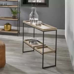 Pacific Gallery Lam Console Table, Light Wood Effect Natural
