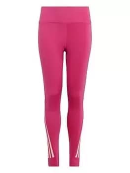 adidas Training Aeroready 3-stripes High-rise 7/8 Optime Pocket Leggings, Pink, Size 13-14 Years