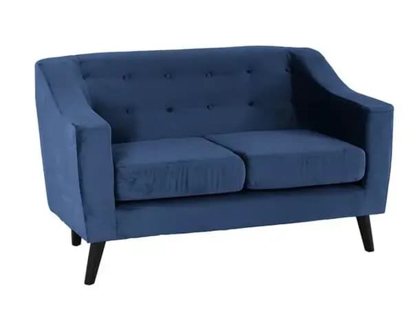 Seconique Ashley Blue Velvet 2 Seater Sofa