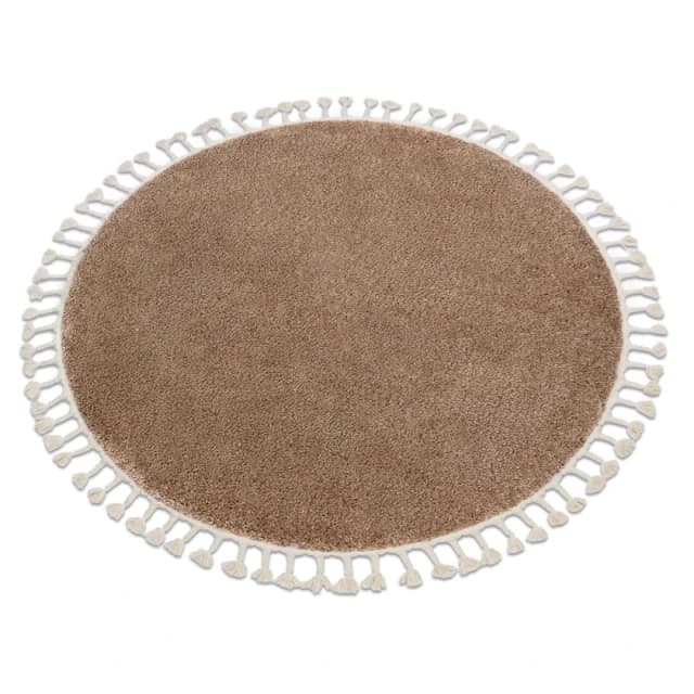 RugsX Berber Rug in Beige Size: 120cm diameter Beige Unisex 120cm diameter