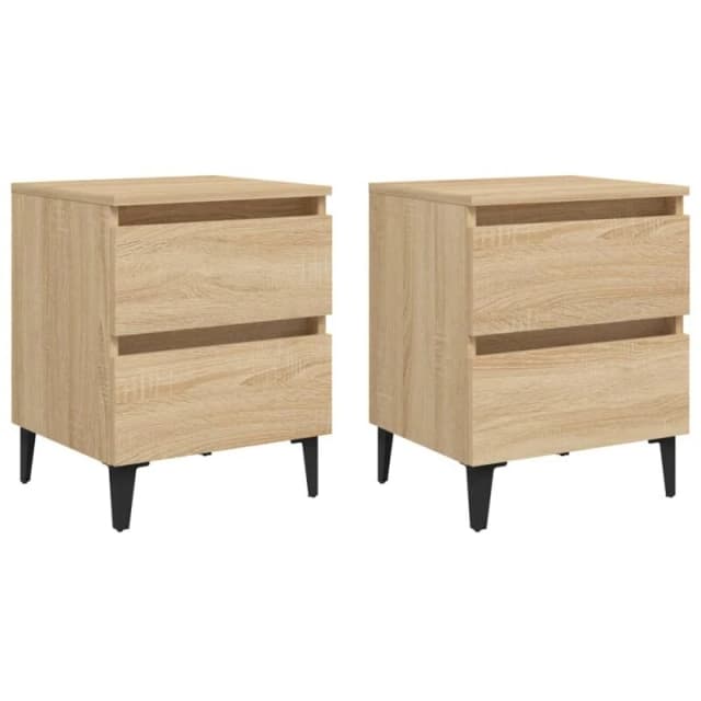 VIDAXL Bed Cabinets 2 pcs Sonoma Oak 40x35x50cm Engineered Wood Vidaxl 8720286356852