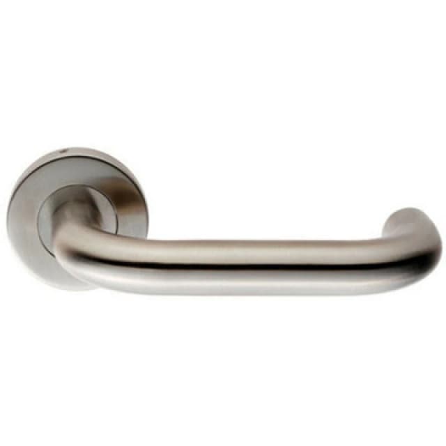 Loops PAIR 19mm Round Bar Safety Lever on Slim Round Rose Concealed Fix Satin Steel Metallics