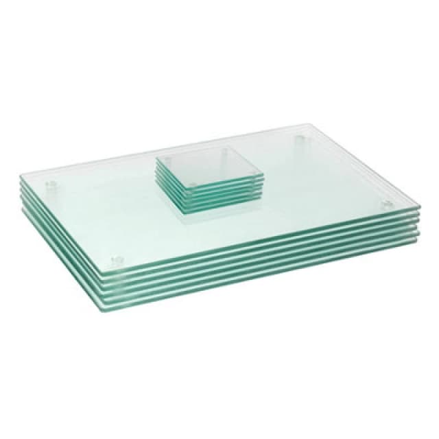 Harbour Housewares 12Pc Glass Placemats & Coasters Set - 40 X 30Cm Clear Dining Table Protection Place Mats Cup Drink Coasters