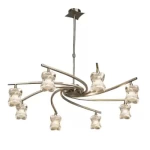 Rosa Del Desierto Telescopic Pendant 8 Light G9, Antique Brass