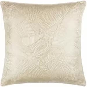 Wylder - Seymour Golden Thread Embroidered Piped Edge Cushion Cover, Ivory, 50 x 50 Cm