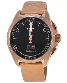 Tissot T-Touch Connect Solar Black Dial Leather Strap Mens Watch T121.420.46.051.00 T121.420.46.051.00