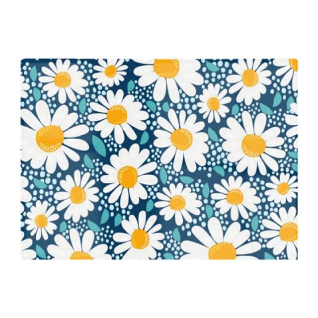 Warren Reed Designer Camomile Flowers Glass Chopping Board