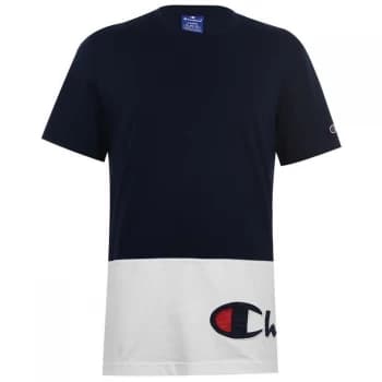 Champion Cut and Sew T Shirt - NVB/WHT