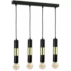 Keter Magnum Bar Pendant Ceiling Light Black, Gold, 60cm, 4x E27