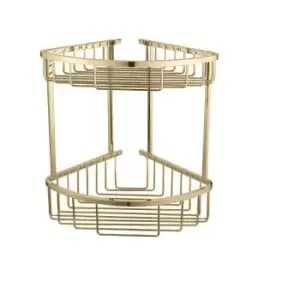 Brass 2 Tier Corner Shower Caddy- Arissa