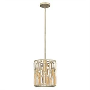 1 Light Ceiling Mini Pendant Silver Leaf, E27