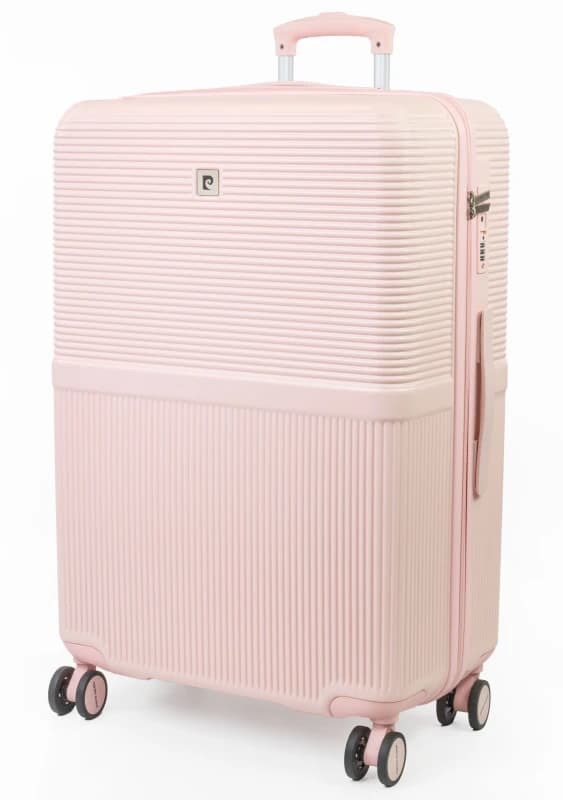 Pierre Cardin Monaco Large Hold Suitcase - TSA 8-Wheel Checked Travel Luggage (M/L) in Pink Size: Medium Pink Unisex Medium