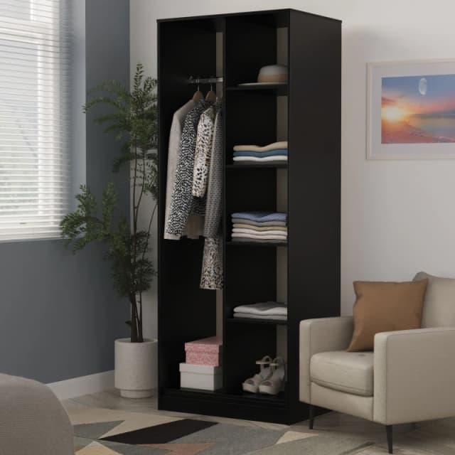 Swift Cube Ready Assembled Open Shelf Unit - Black - Fsc Certified Black UY6AS Unisex