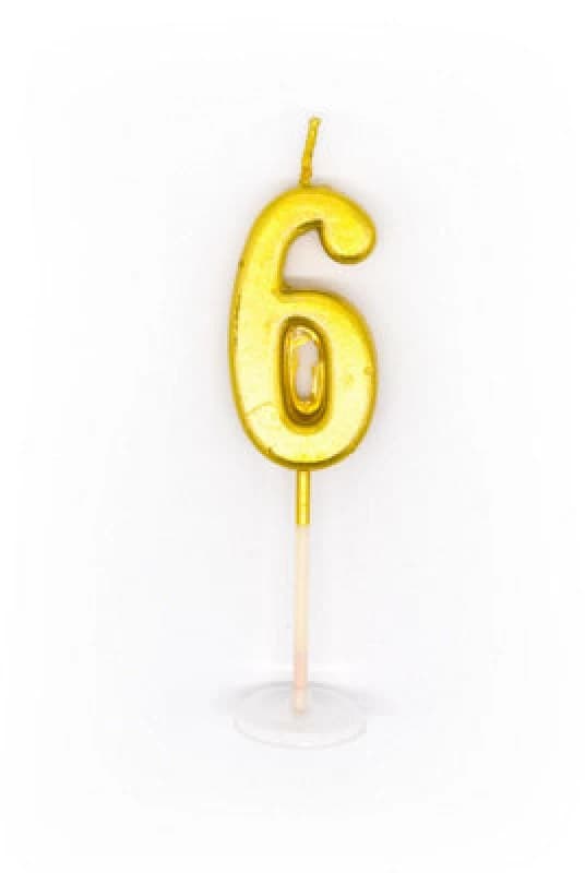Shatchi Gold 6 Number Candle Birthday Anniversary Party Cake Decorations Topper Gold unisex