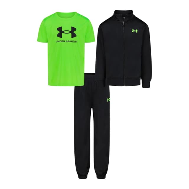 Under Armour Kids Brawler Poly Tracksuit Black/Green male 2 - 3 Years