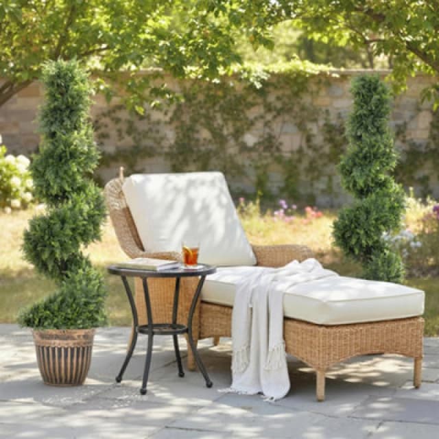 Homcom Set Of 2 Potted Artificial Plants, Topiary Spiral Cypressd Trees