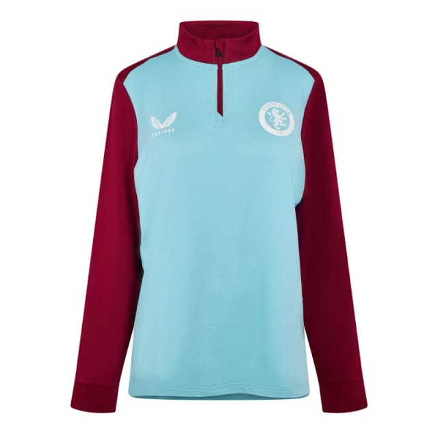 Castore Aston Villa Drill Top Womens SkyBlu/Rhddn female 14 (L)