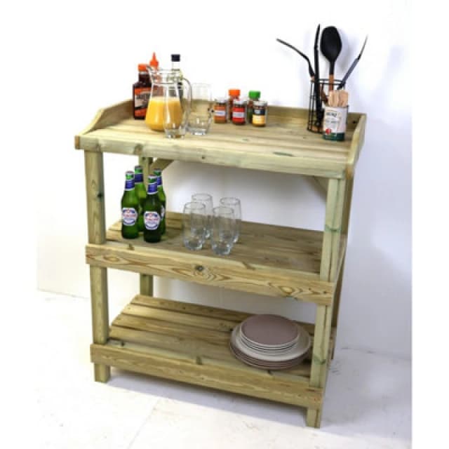 Churnet Valley Garden Furniture Ltd Bbq Prep Outdoor Table - L49 X W84 X H95cm - Partially Assembled