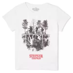 Stranger Things Upside Down Womens T-Shirt - White - XXL