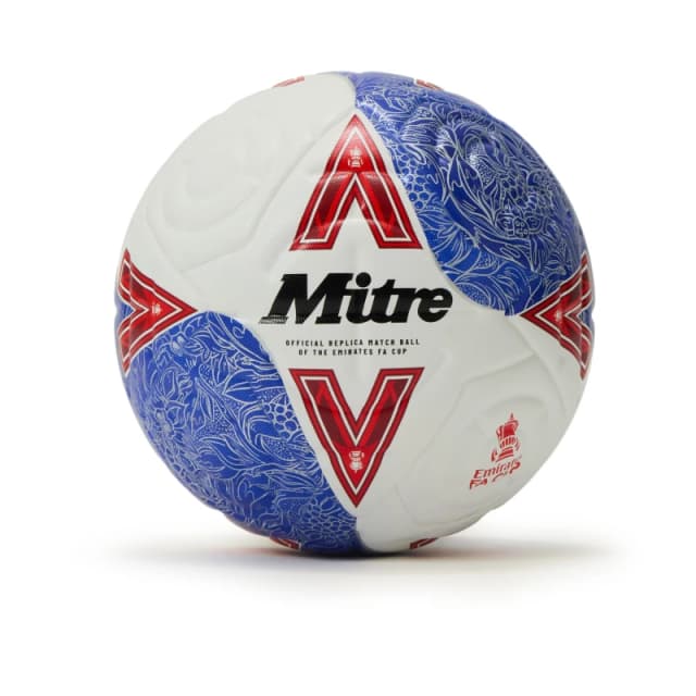 Mitre FA Cup 2025 Match Football White/Blue unisex Size 5