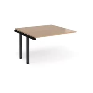 Adapt boardroom table add on unit 1200mm x 1200mm - Black frame and beech top