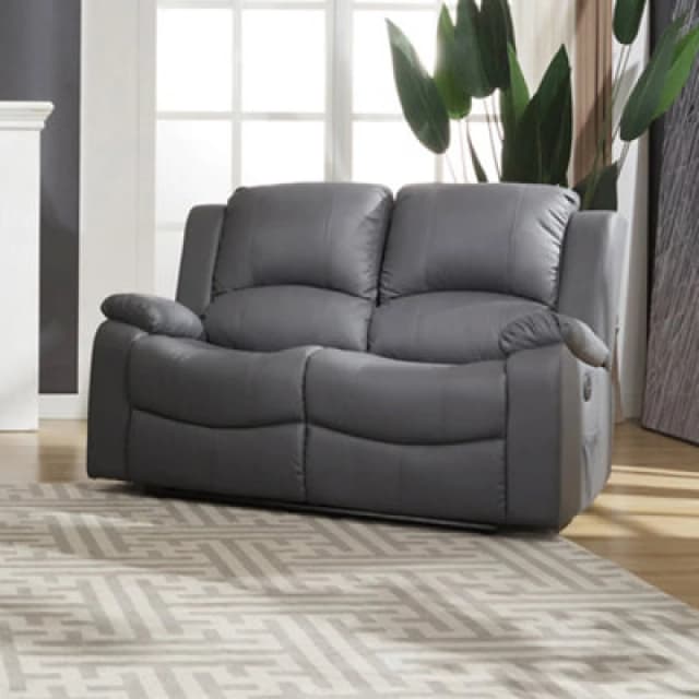 Glendale 150Cm Wide 2 Seat Grey Bonded Leather Electrically Operated 2 Seat Recliner Sofa