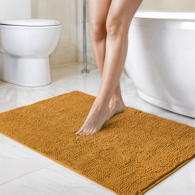 Crossland Grove Emma Barclay Noodle Non-slip Bath Mat 45 X 75Cm Ochre NOO4575OCH