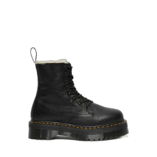 Dr. Martens Jadon FL Pisa Leather Unisex Lace Up Boots - Black - Size:UK 4