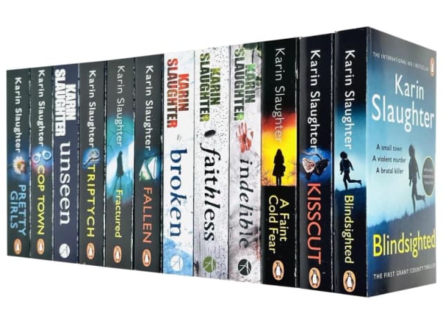 Karin Slaughter 12 Book Set Featuring Blindsighted, Kisscut, A Faint Cold Fear And Indelible Karin Slaughter Books