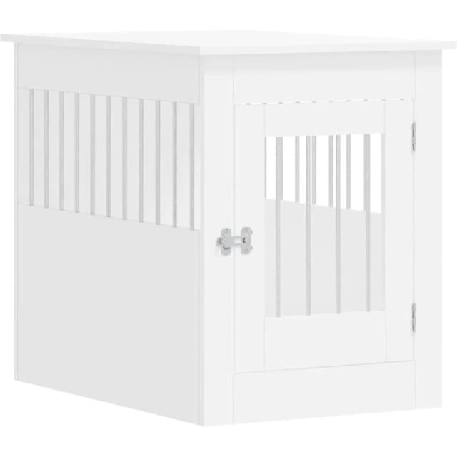 vidaXL Dog Crate Furniture White 55x80x68cm Engineered Wood, White 838323