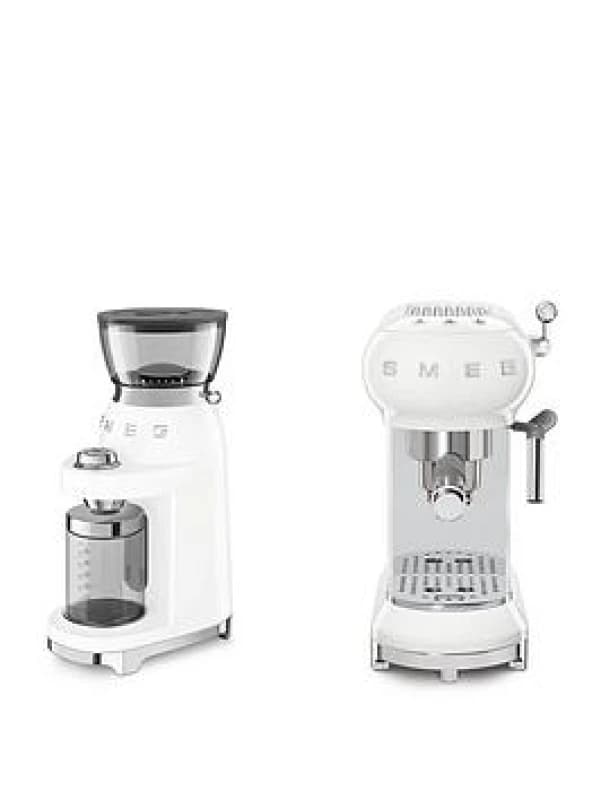 Smeg Coffee Grinder in White & Espresso Coffee Machine White Unisex