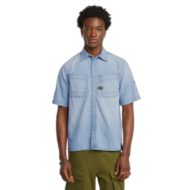 G-Star Denim shirt with slanted double pockets G-Star Bleu Male S