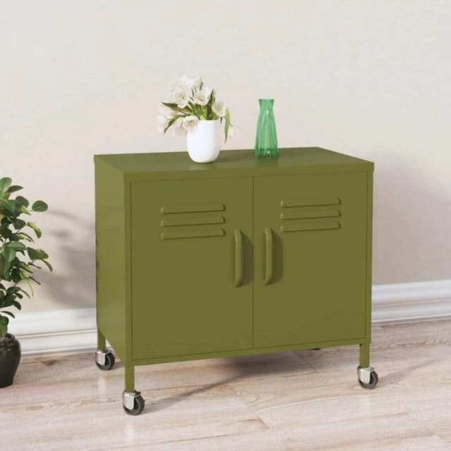 VIDAXL Storage Cabinet Olive Green 60x35x56cm Steel Vidaxl 8720286565735